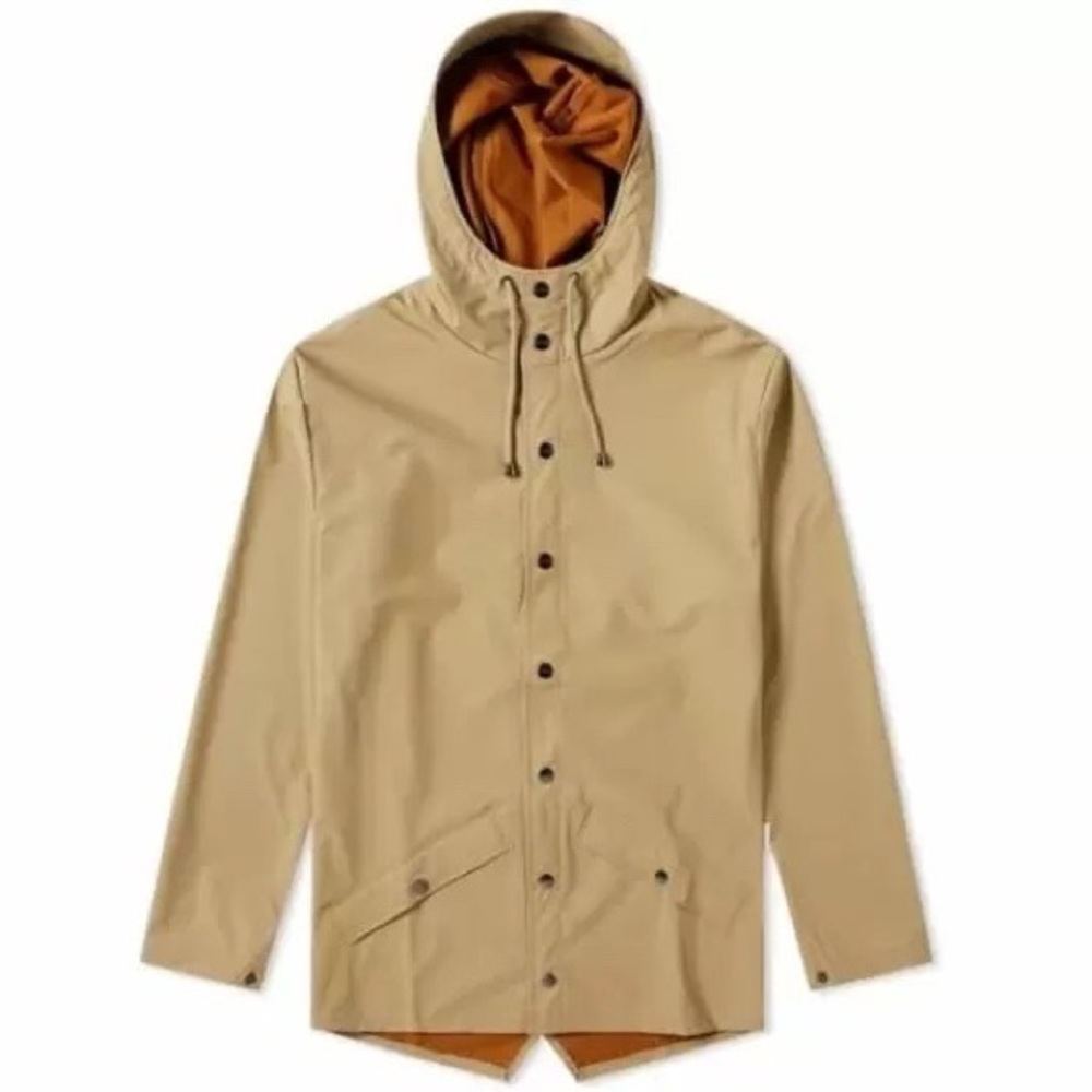 Rains Unisex Classic Rain Long Jacket Desert
